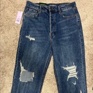 NWT high-rise distressed straight jeans